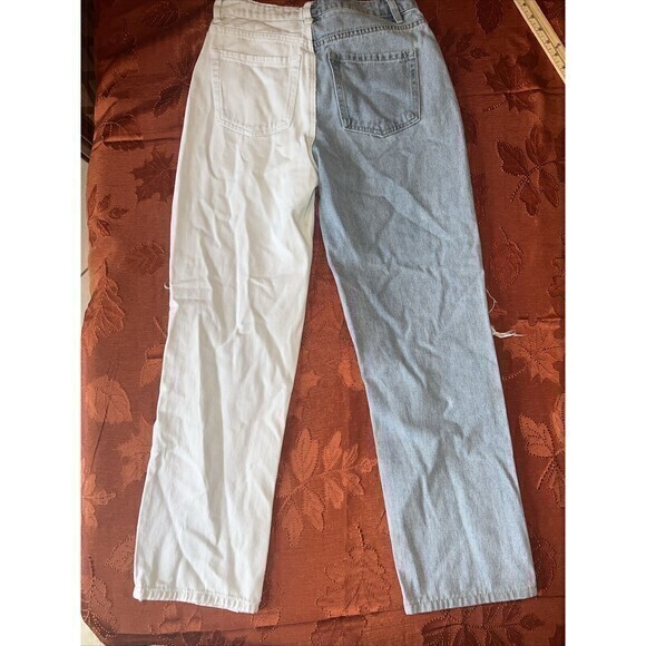 Cali 1850 High Rise‎ Ripped 2 Toned Light Washed Juniors Jeans Size 1/25 - Picture 6 of 11